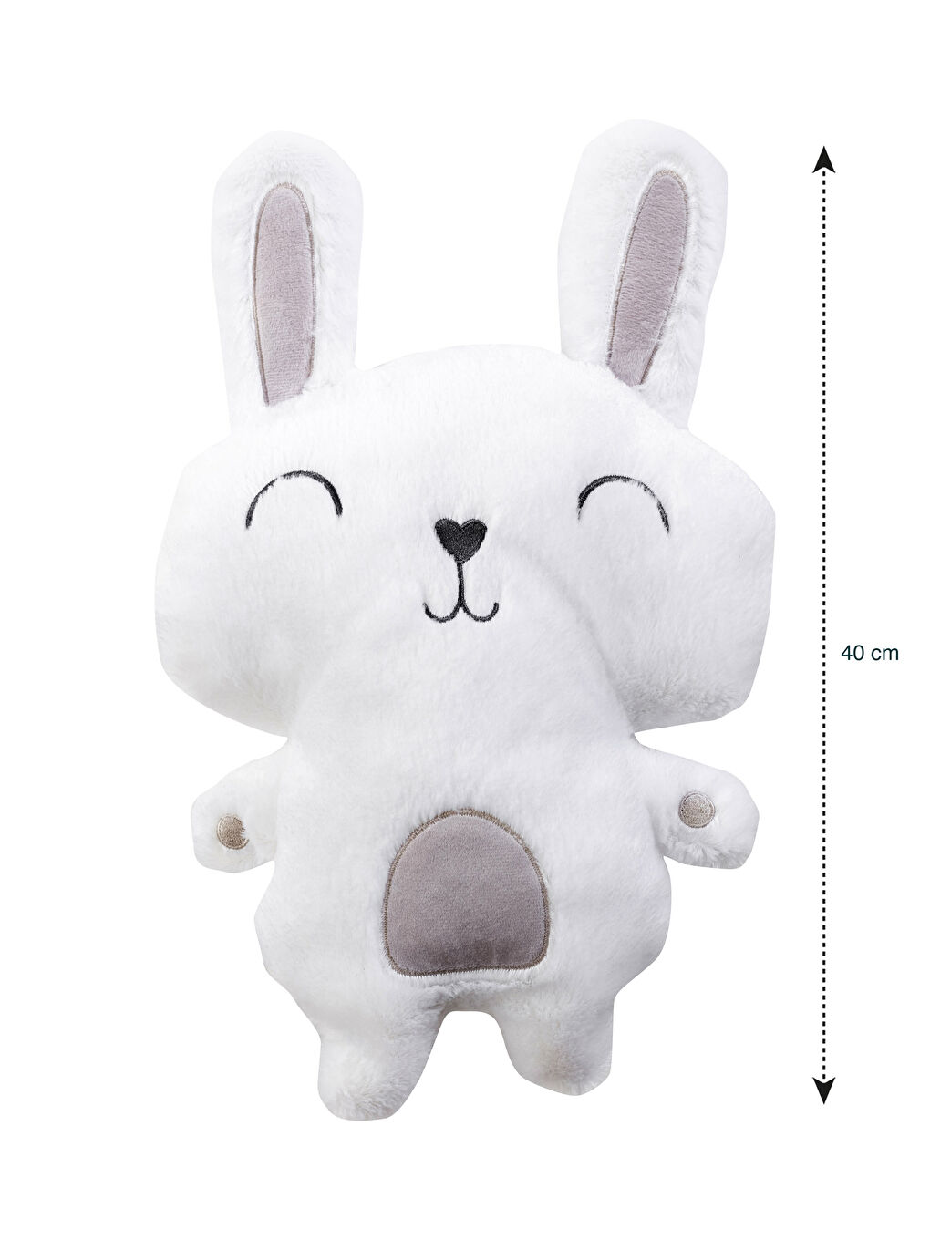 Beyaz Pelüş Dolgulu Tavşan Bebek Kırlent 25x34 cm-4