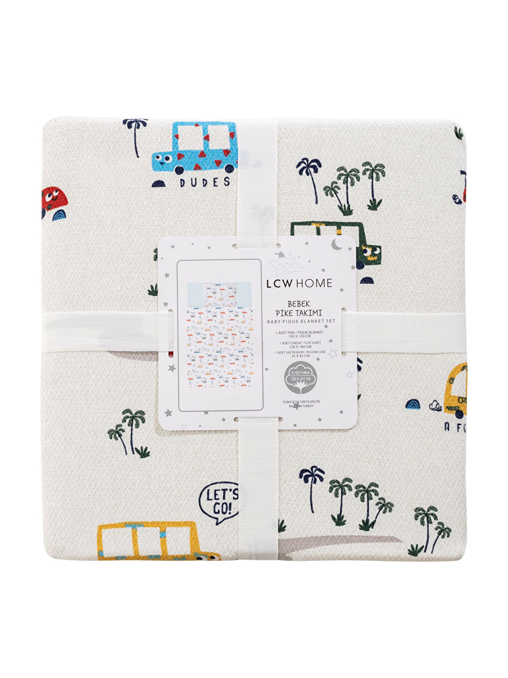 طقم بيكيه قطن للأطفال الأولاد بنقشة سيارات-6