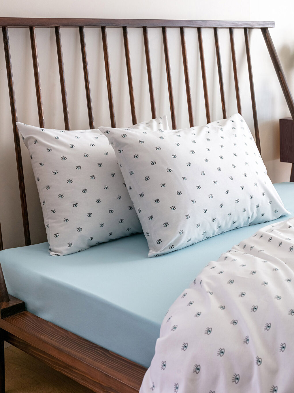 مجموعة غطاء لحاف مزدوج قطن منقوش-2