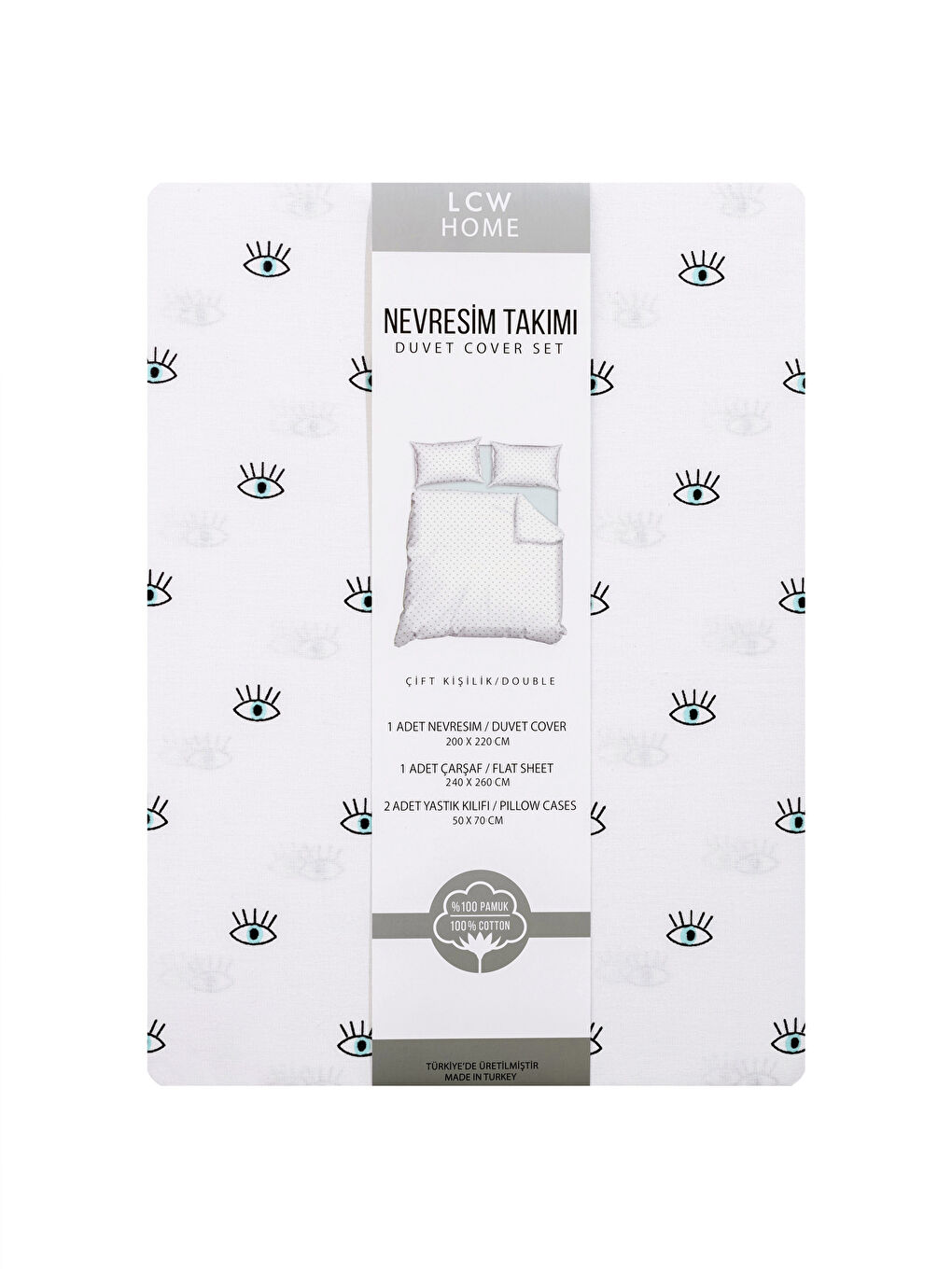 مجموعة غطاء لحاف مزدوج قطن منقوش-7