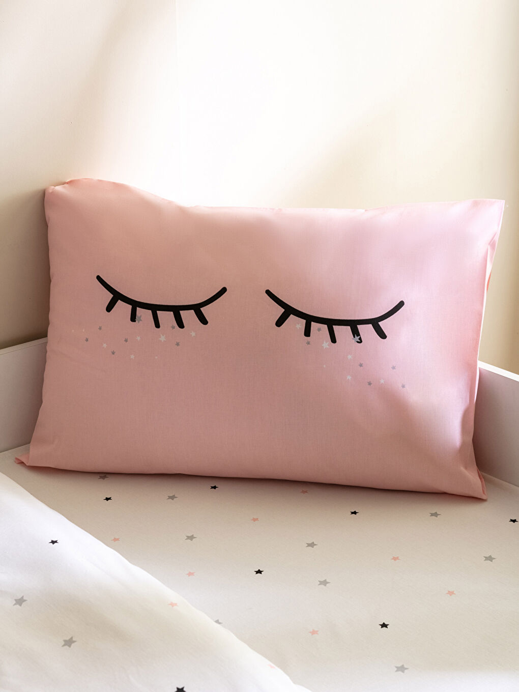 Pembe Baskılı Pamuklu Tek Kişilik Çocuk Nevresim Takımı-2