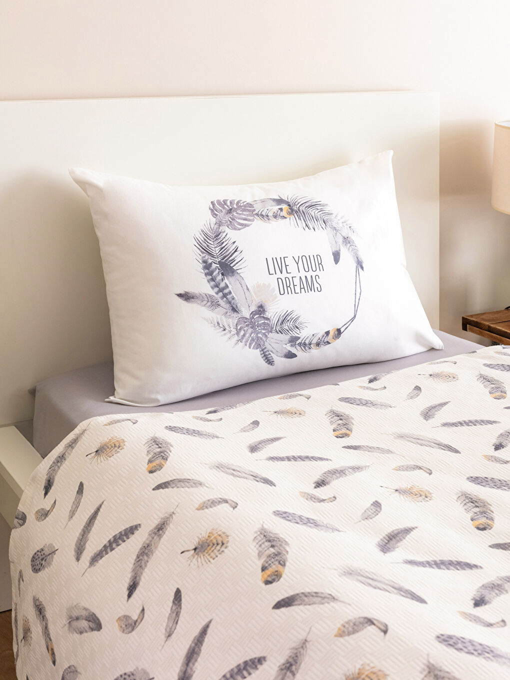 Karışık Baskılı Pamuklu Tek Kişilik Pike Takımı-2