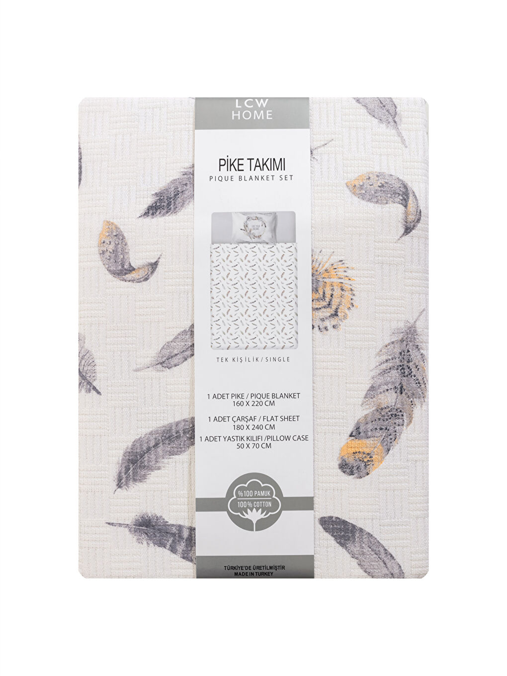LCW HOME Printed Cotton Single Pique Set -S2J522Z8-F9C - LC