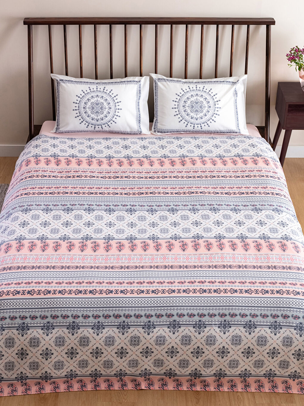 LCW HOME طقم بيكيه مزدوج قطن مطبوع -S2J527Z8-F9C