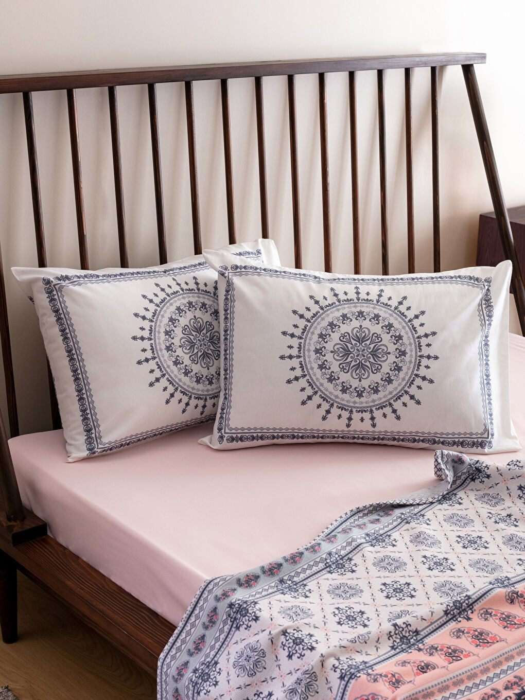LCW HOME طقم بيكيه مزدوج قطن مطبوع -S2J527Z8-F9C