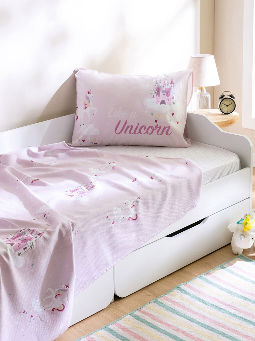 Baskılı Pamuklu Kız Çocuk Pike Takımı