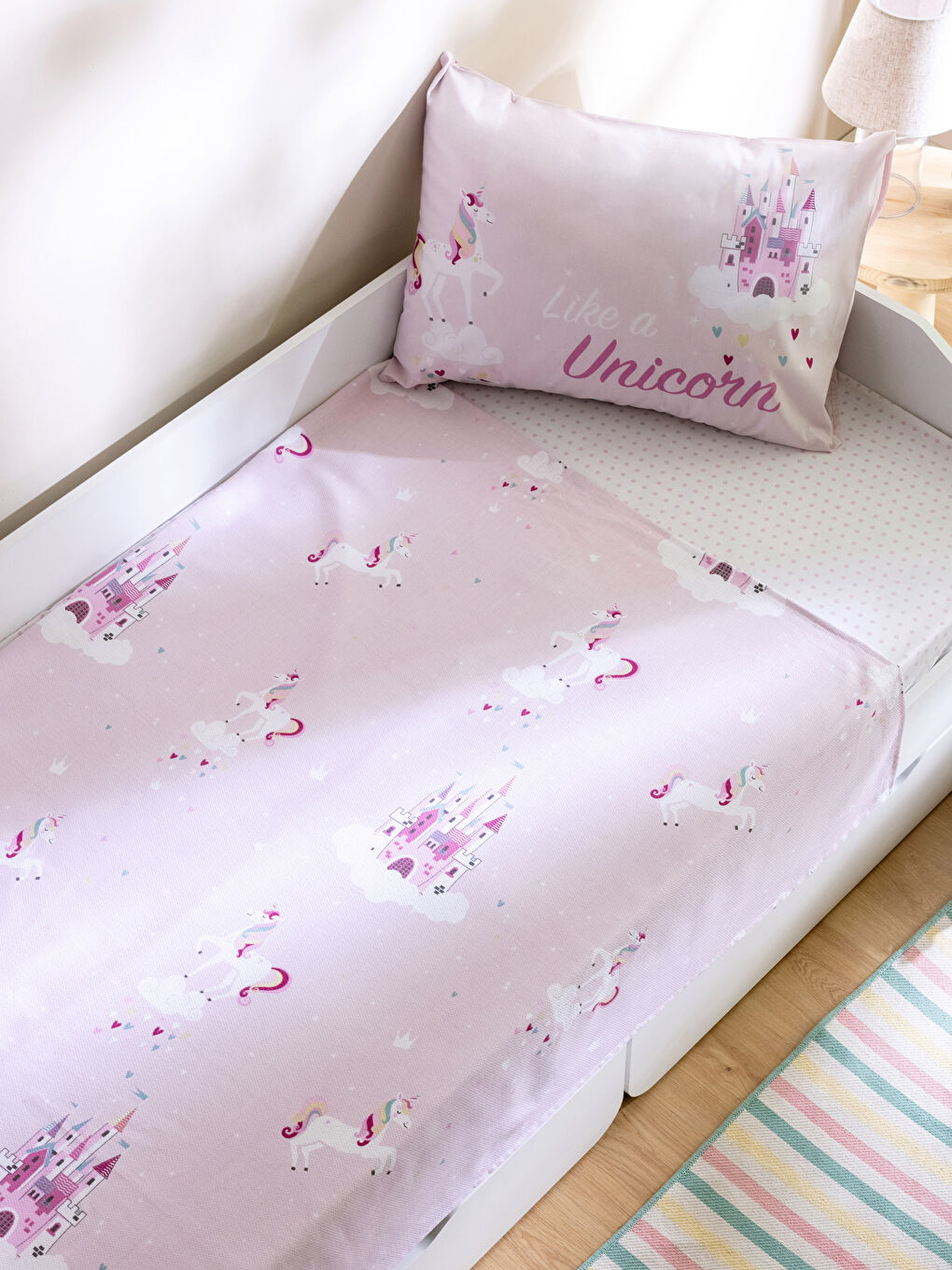 Baskılı Pamuklu Kız Çocuk Pike Takımı-1