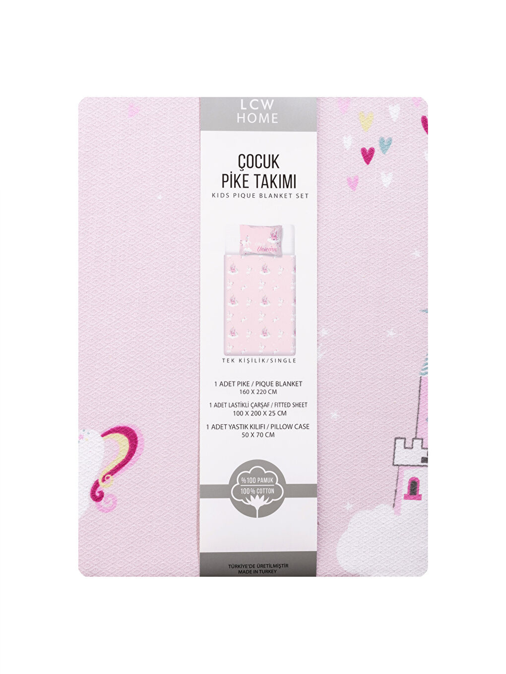 Baskılı Pamuklu Kız Çocuk Pike Takımı-7