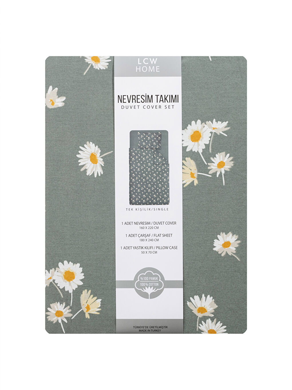 Floral Patterned Cotton Single Duvet Cover Set -S2J541Z8-F9C