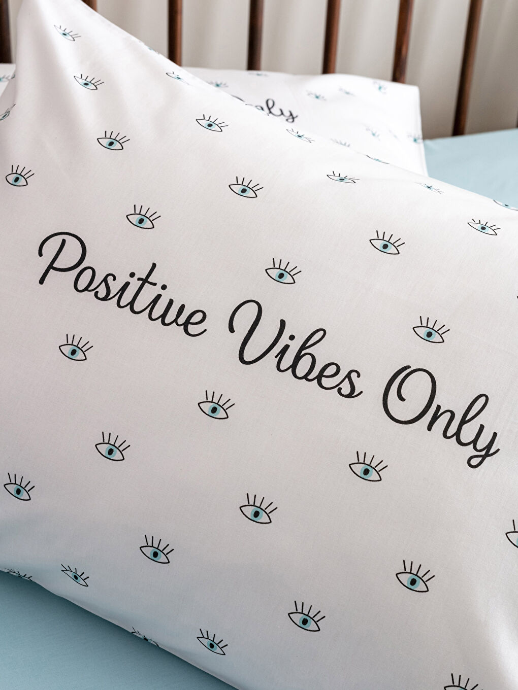 Mavi Baskılı Dokuma Yastık Kılıfı 2'li 50x70 cm-2