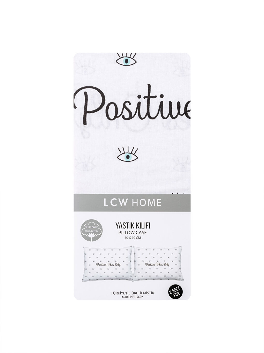 Mavi Baskılı Dokuma Yastık Kılıfı 2'li 50x70 cm-3