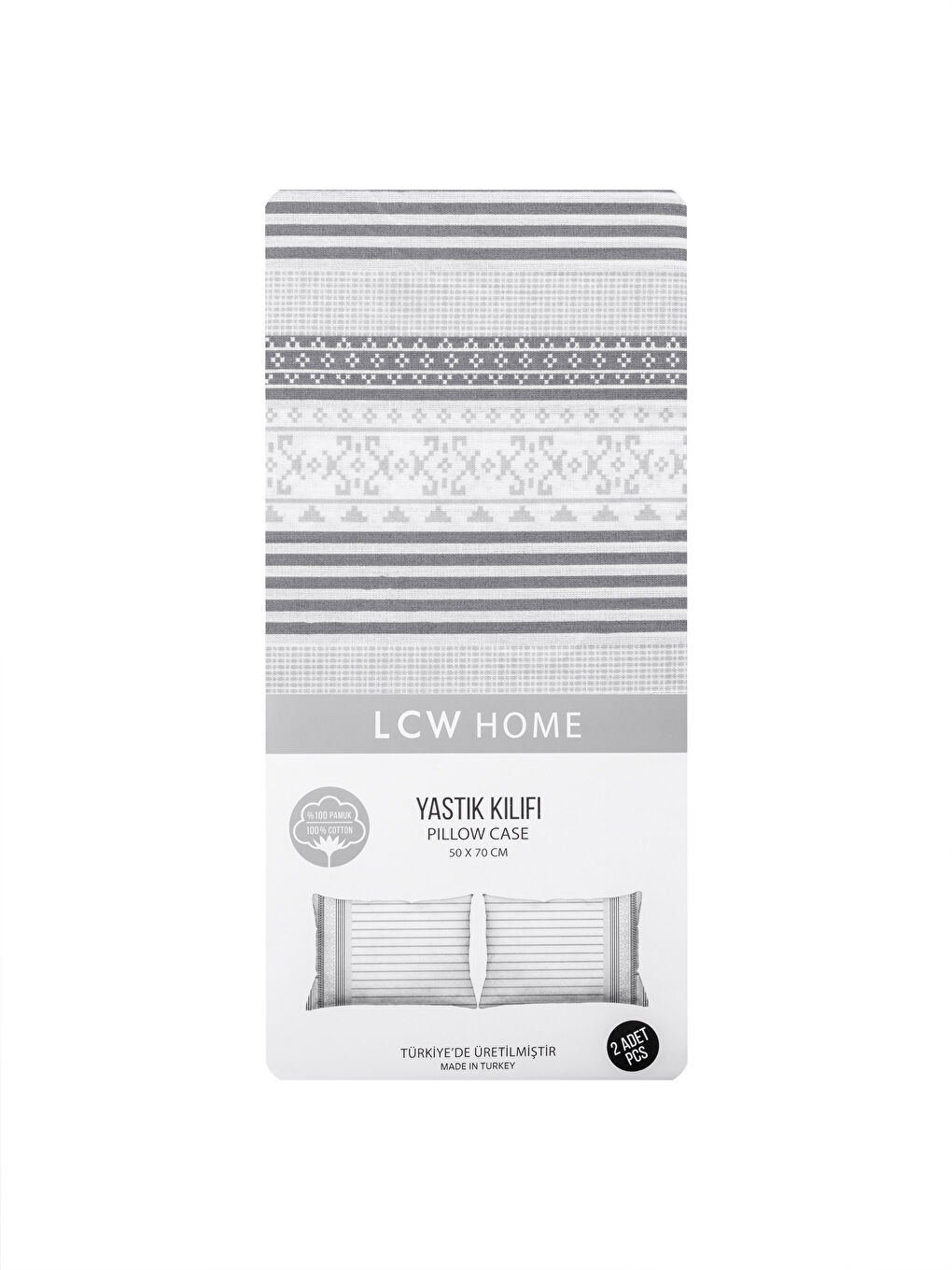 Karışık Baskılı Dokuma Yastık Kılıfı 2'li 50x70 cm-3