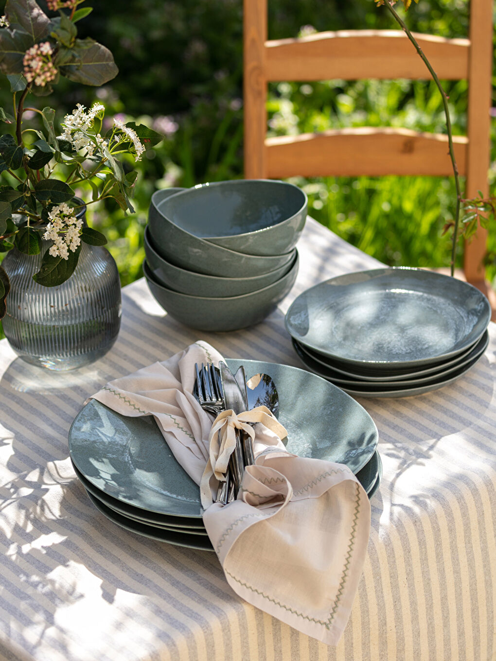 Gri Porselen Servis Tabağı 4'lü 30 cm