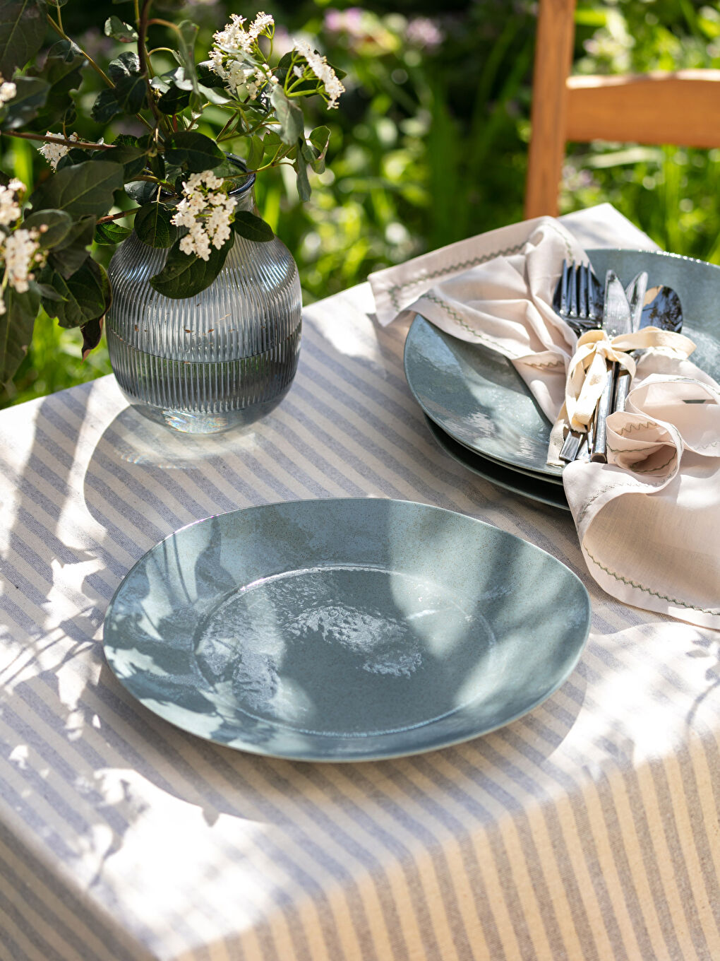 Gri Porselen Servis Tabağı 4'lü 30 cm-1