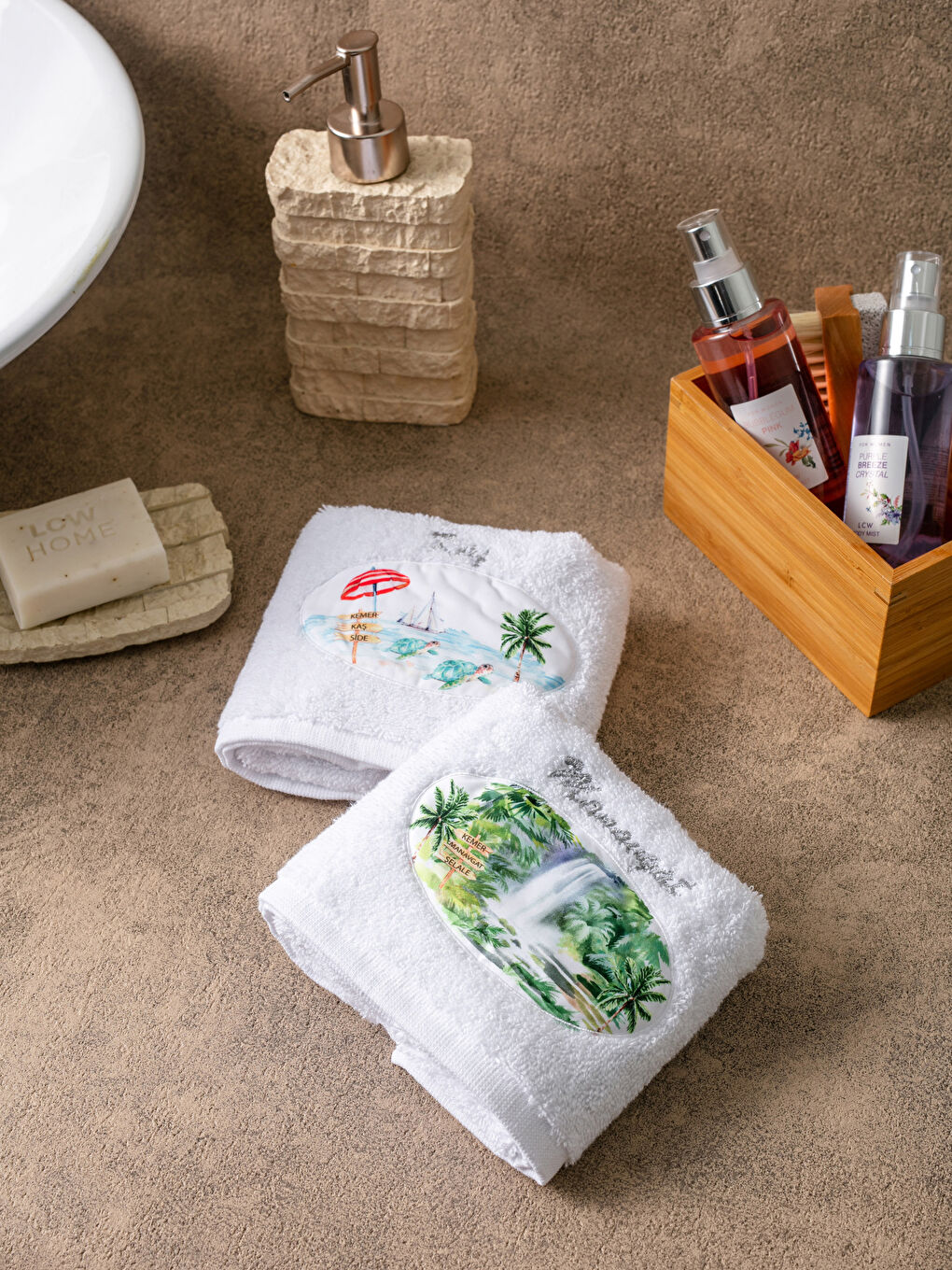 Serviette d'invité en Coton Brodé 30x50 Cm