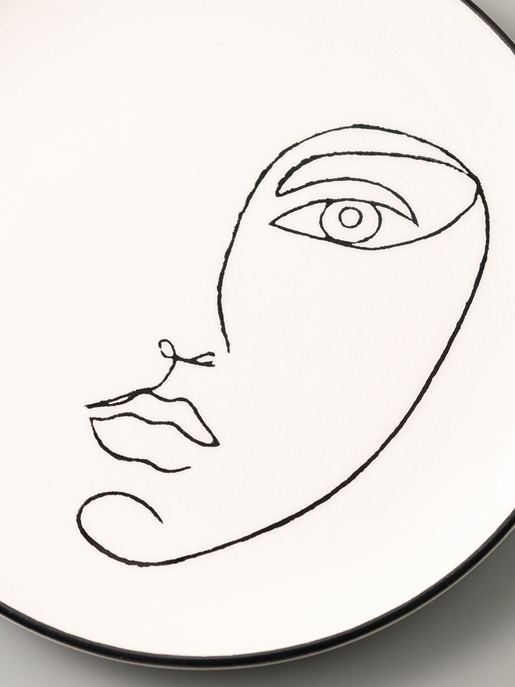 Assiette En Céramique Imprimée Visage 21 Cm-2