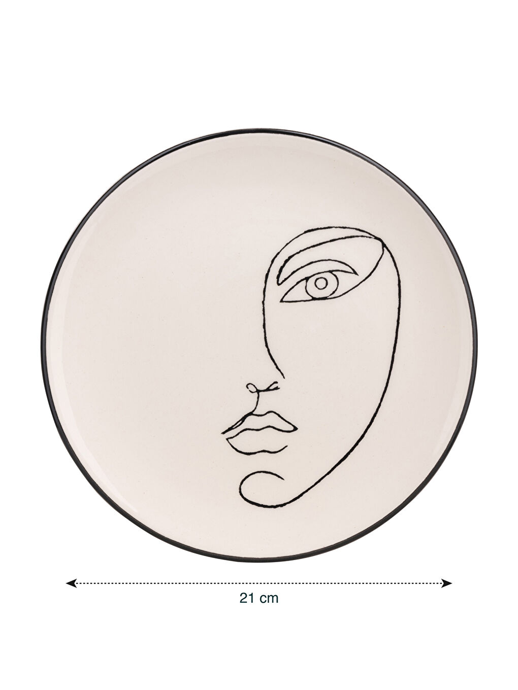 Assiette En Céramique Imprimée Visage 21 Cm-3