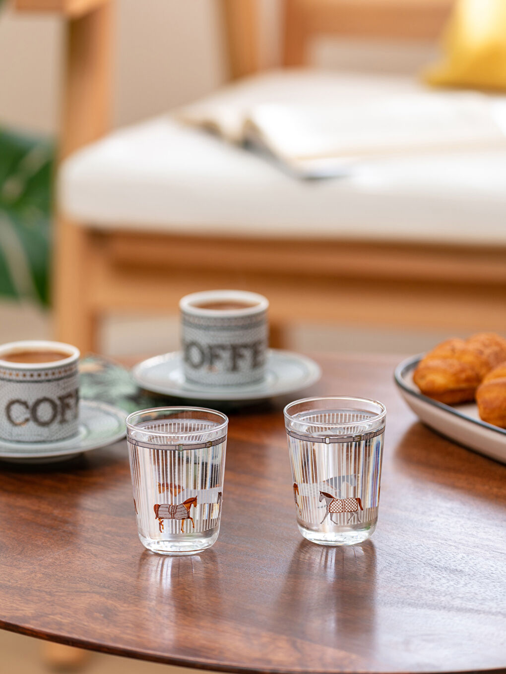 Karışık Baskılı Kahve Yanı Bardağı 6'lı