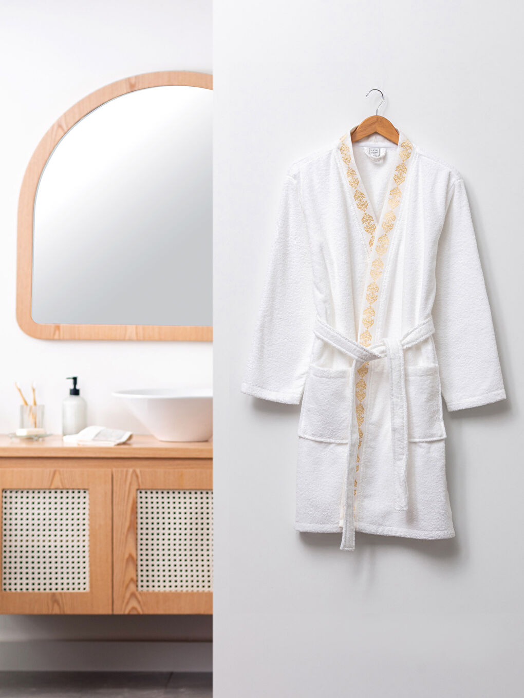 V-Neck Embroidered Women's Bathrobe