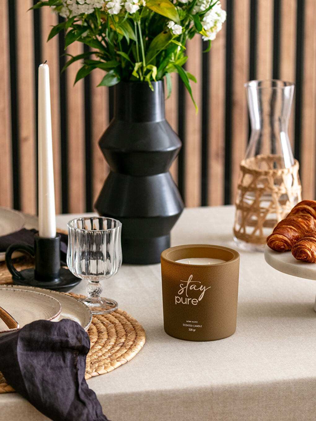 Haki Baskılı Kokulu Dekoratif Bardak Mum 320 g-1