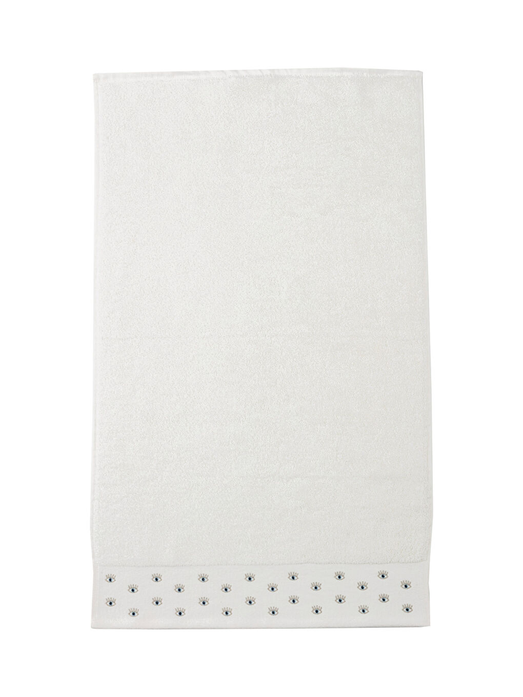 Ekru Pamuklu Göz Nakışlı Yüz Havlusu 50x80 cm-4