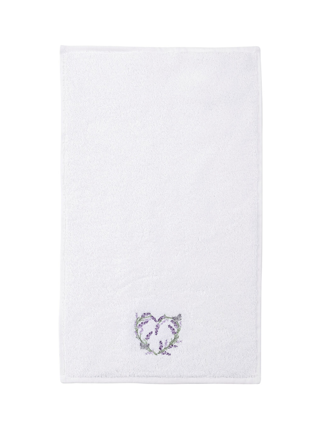Beyaz Nakışlı Pamuklu El Havlusu 30x50 cm-4