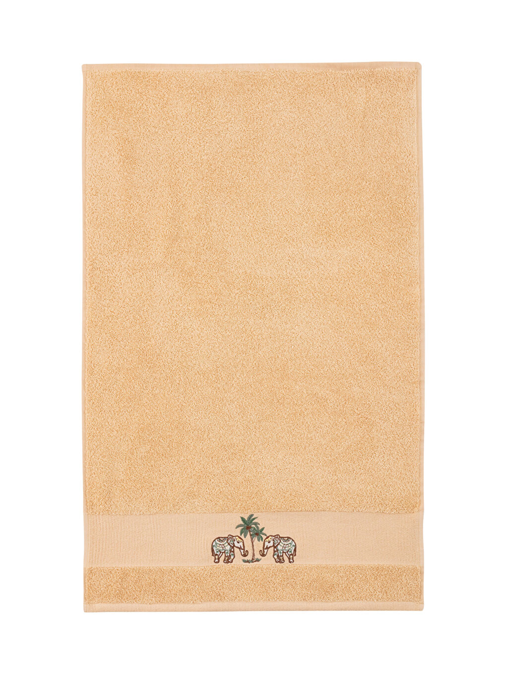 Bej Nakışlı Pamuklu Yüz Havlusu 50x80 cm-4