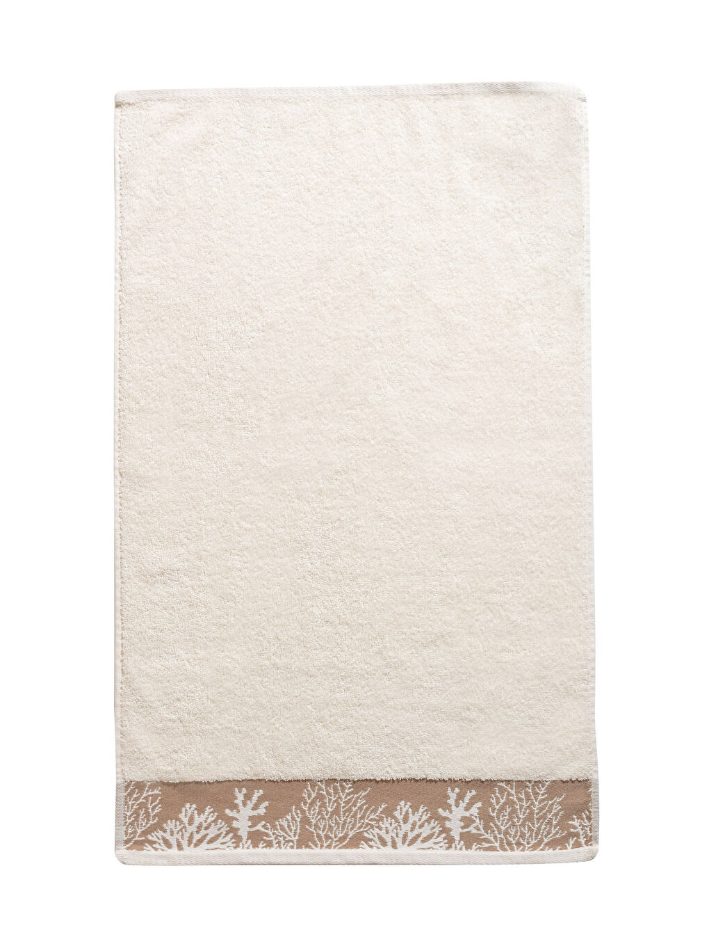 Ekru Nakışlı Pamuklu Yüz Havlusu 50x80 cm-4