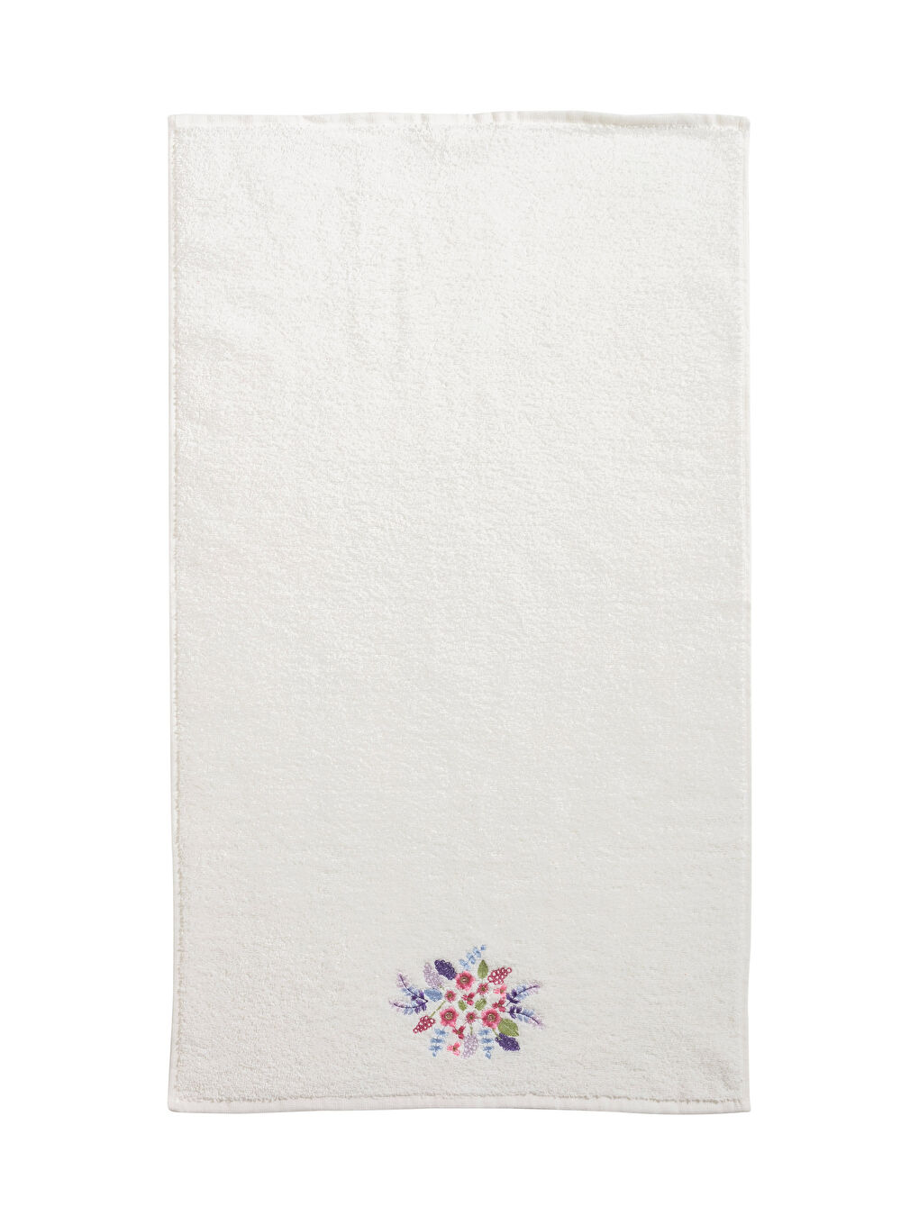 Ekru Nakışlı Pamuklu Yüz Havlusu 50x80 cm-4