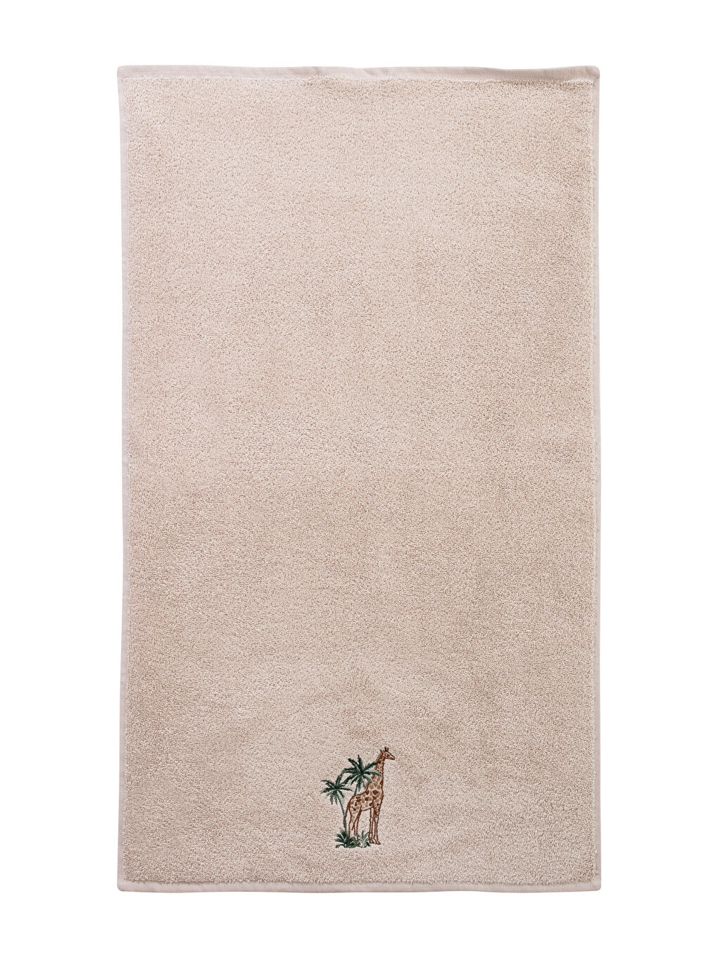 Bej Nakışlı Pamuklu Yüz Havlusu 50x80 cm-4