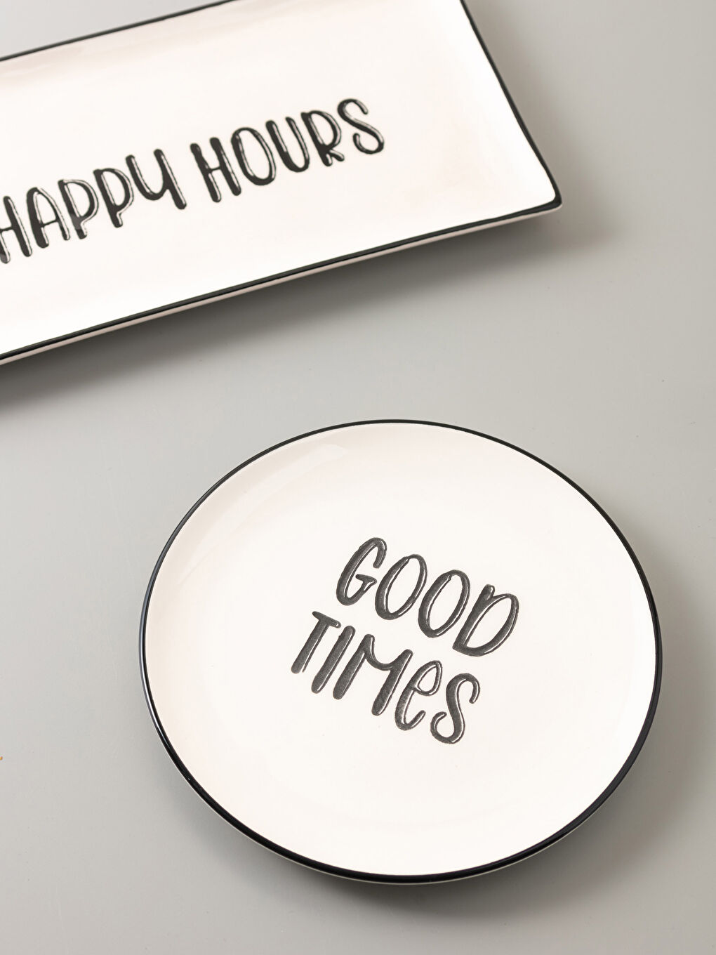 LCW HOME Text Printed Ceramic Plate 21 cm -S2JO79Z8-LQJ