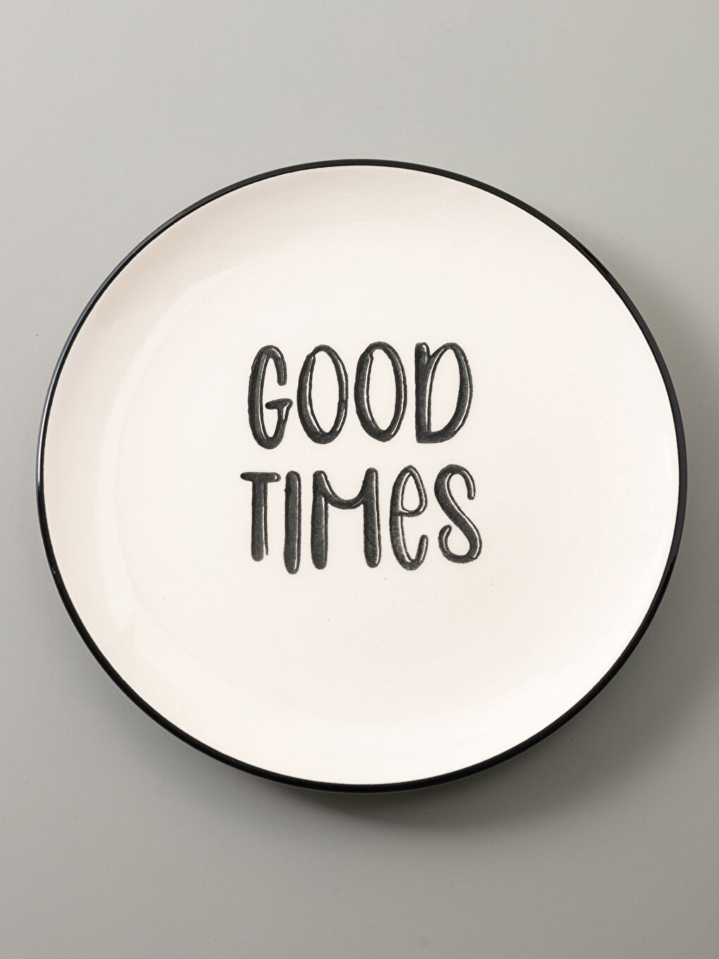 LCW HOME Text Printed Ceramic Plate 21 cm -S2JO79Z8-LQJ