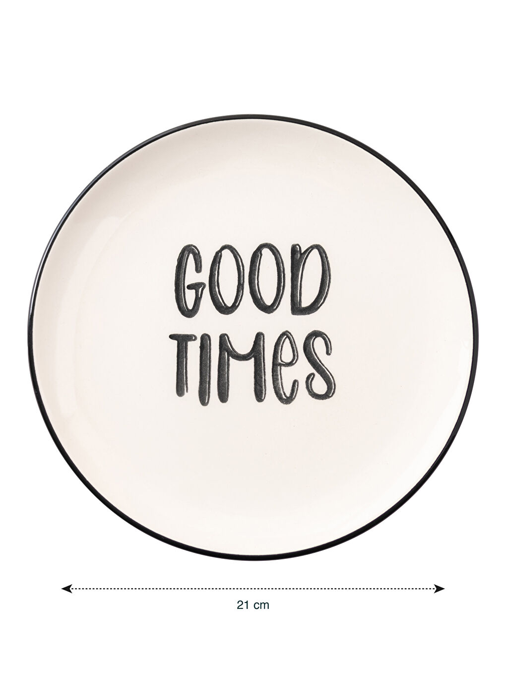 LCW HOME Text Printed Ceramic Plate 21 cm -S2JO79Z8-LQJ