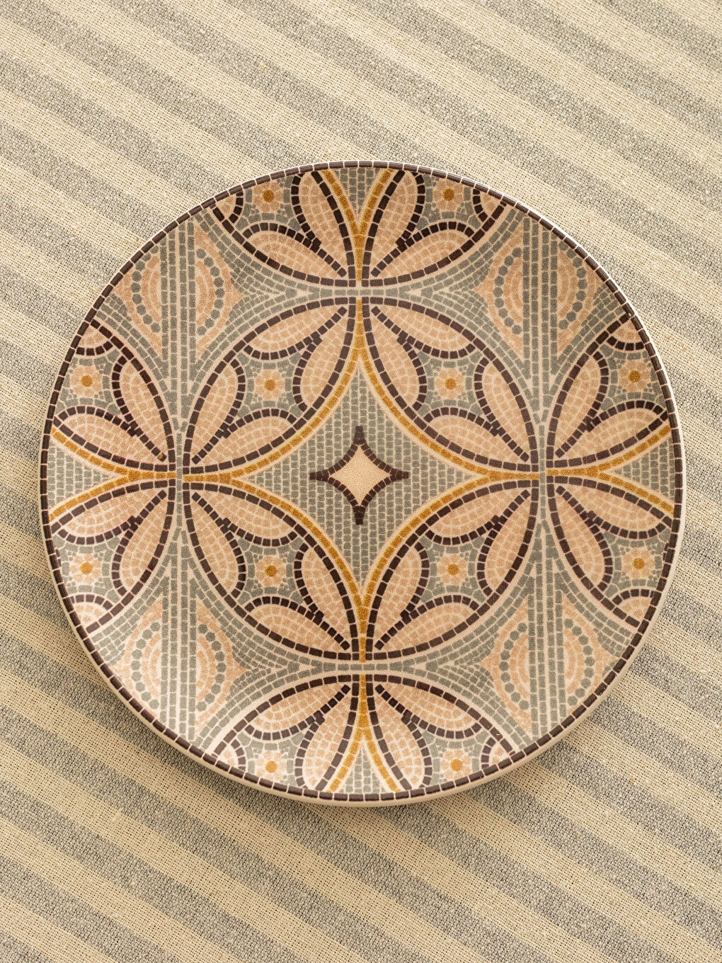 Farfurie Ceramică Pentru Tort Cu Imprimeu Mozaic 19 Cm-1