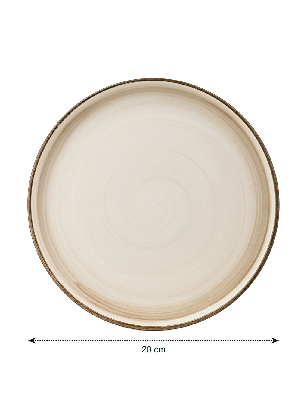 Bej Seramik Pasta Tabağı 20 cm-3