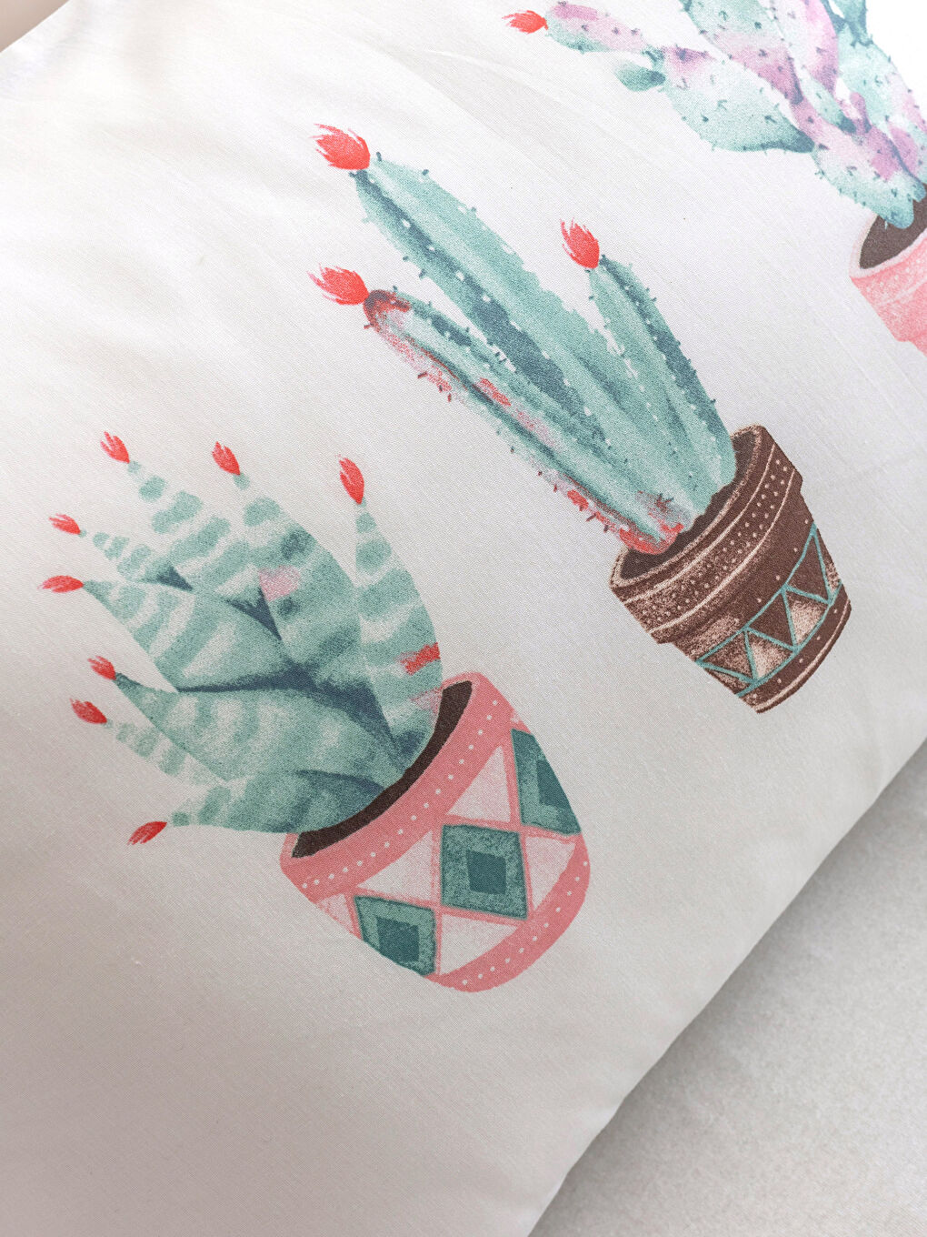 LCW HOME Cactus Patterned Cotton Double Duvet Cover Set -S2JS49Z8-F9C