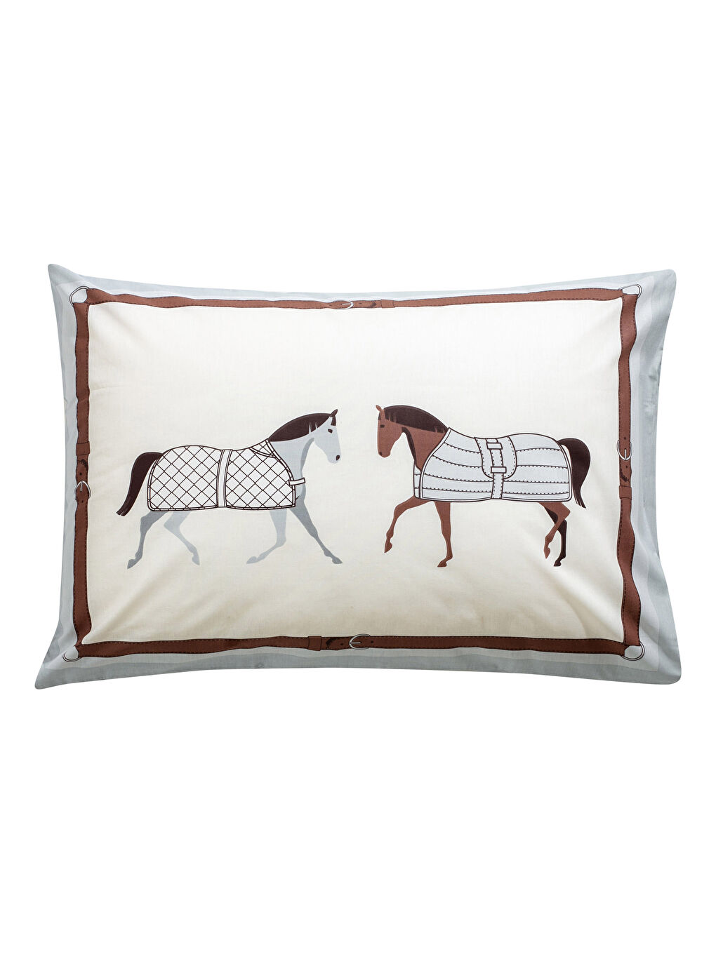 Horse Patterned Cotton Pillowcase 2 Pack 50x70 Cm-4