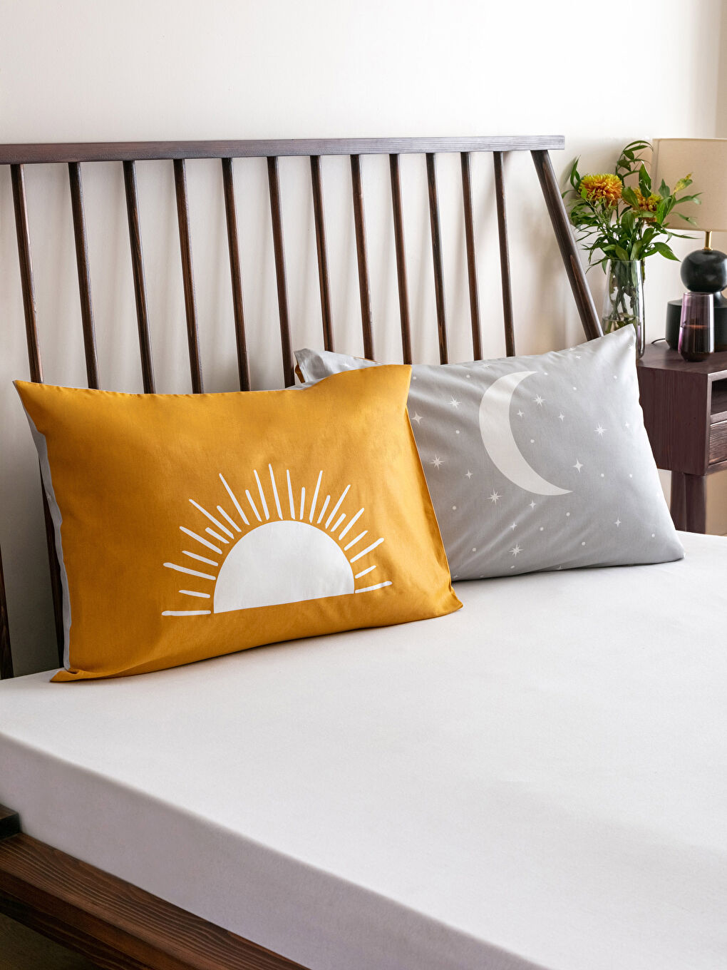 Karışık Baskılı Pamuklu Yastık Kılıfı 2'li 50x70 cm