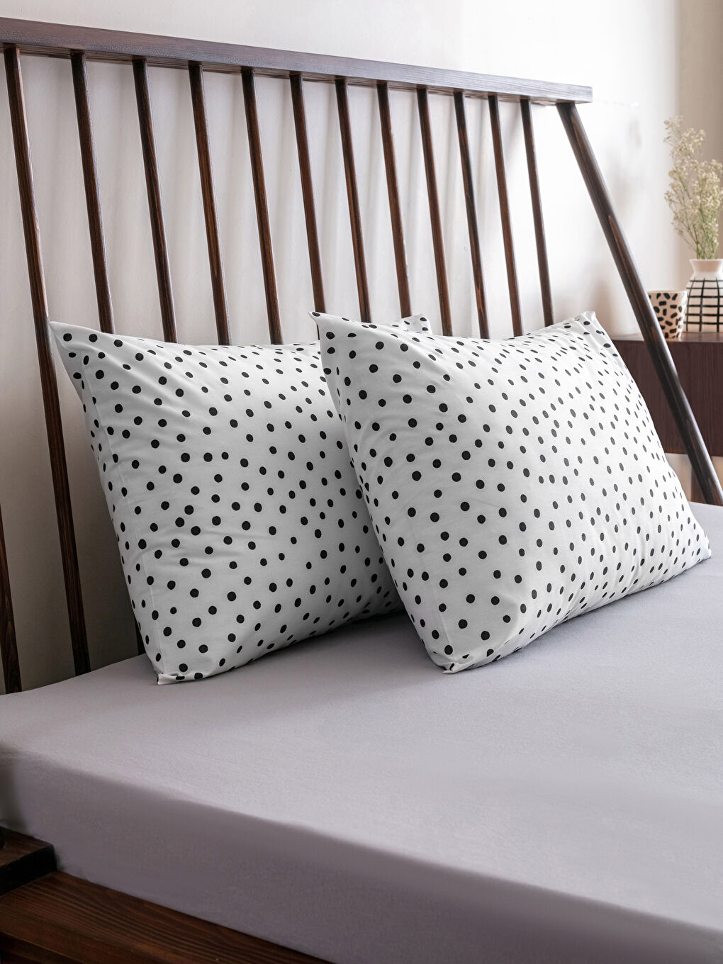 Polka Dot Patterned Cotton Pillowcase 2 Pcs 50x70 Cm