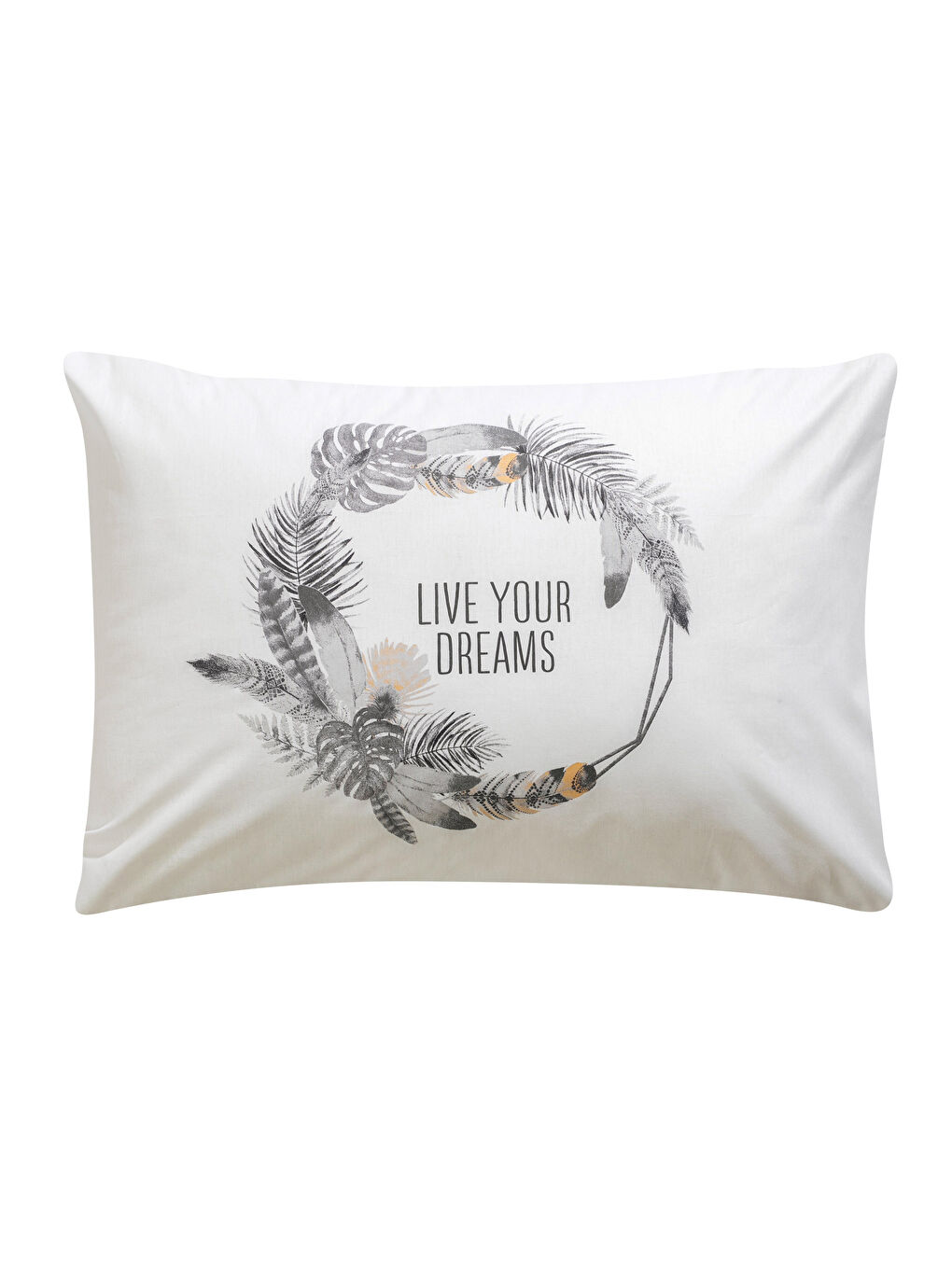 Text Printed Cotton Pillow Case 2 Pack 50x70 Cm -S2JY10Z8-F9C