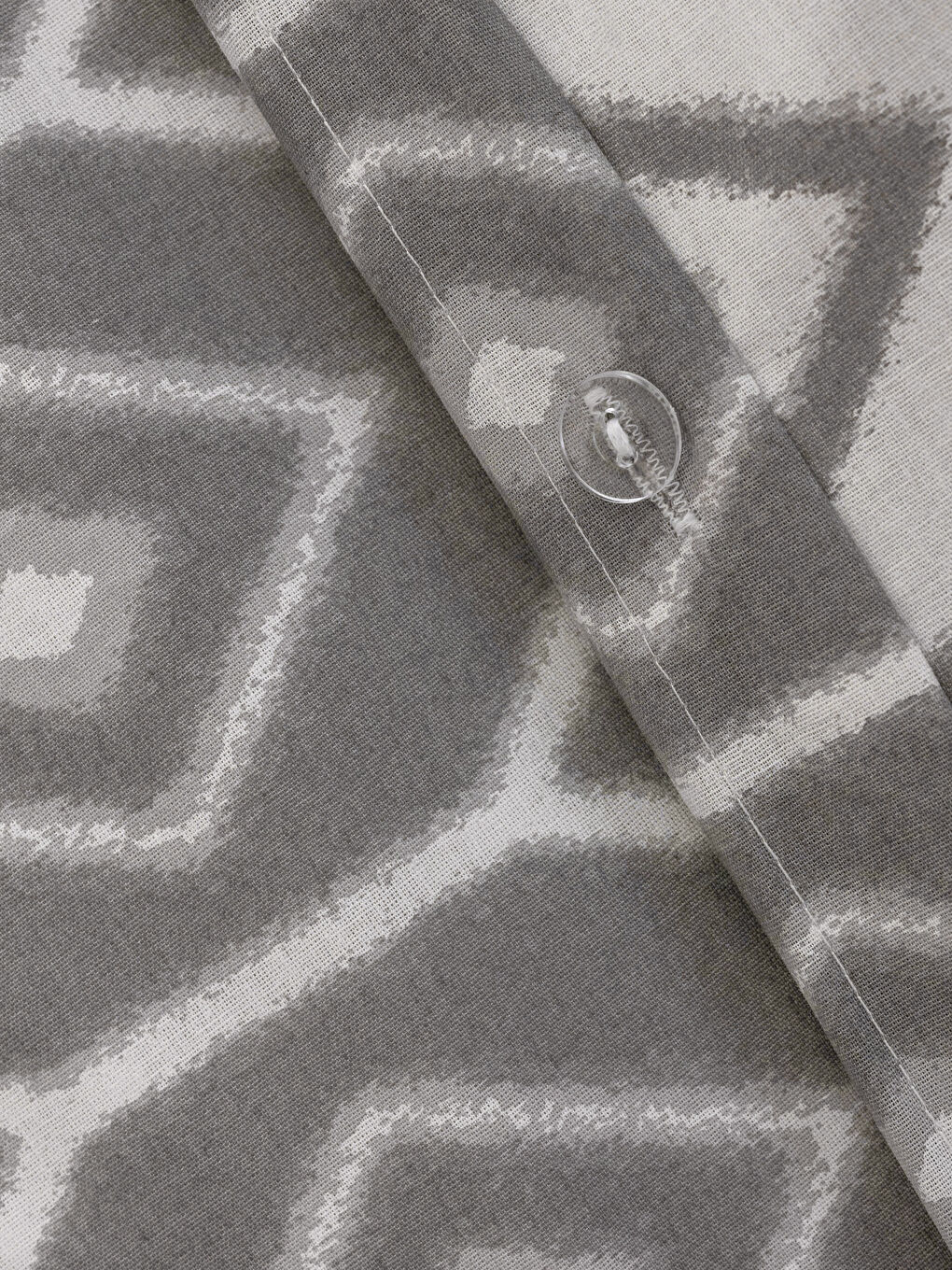 Gri Geometrik Desenli Pamuklu Çift Kişilik Nevresim Seti-6