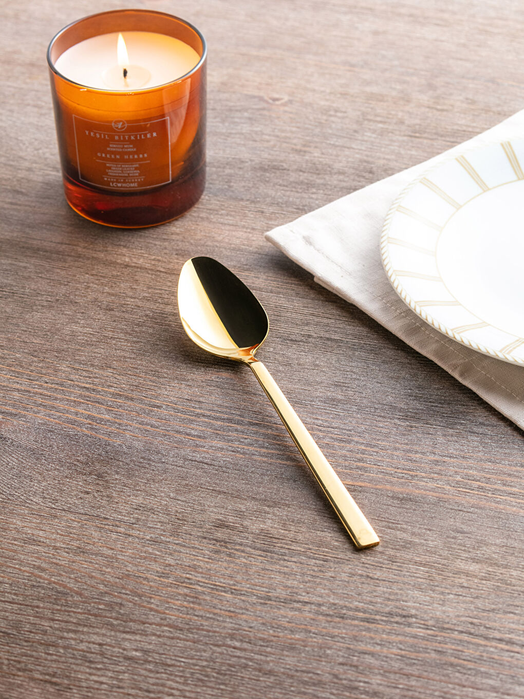 Sarı Çelik Yemek Kaşığı Seti 6'lı