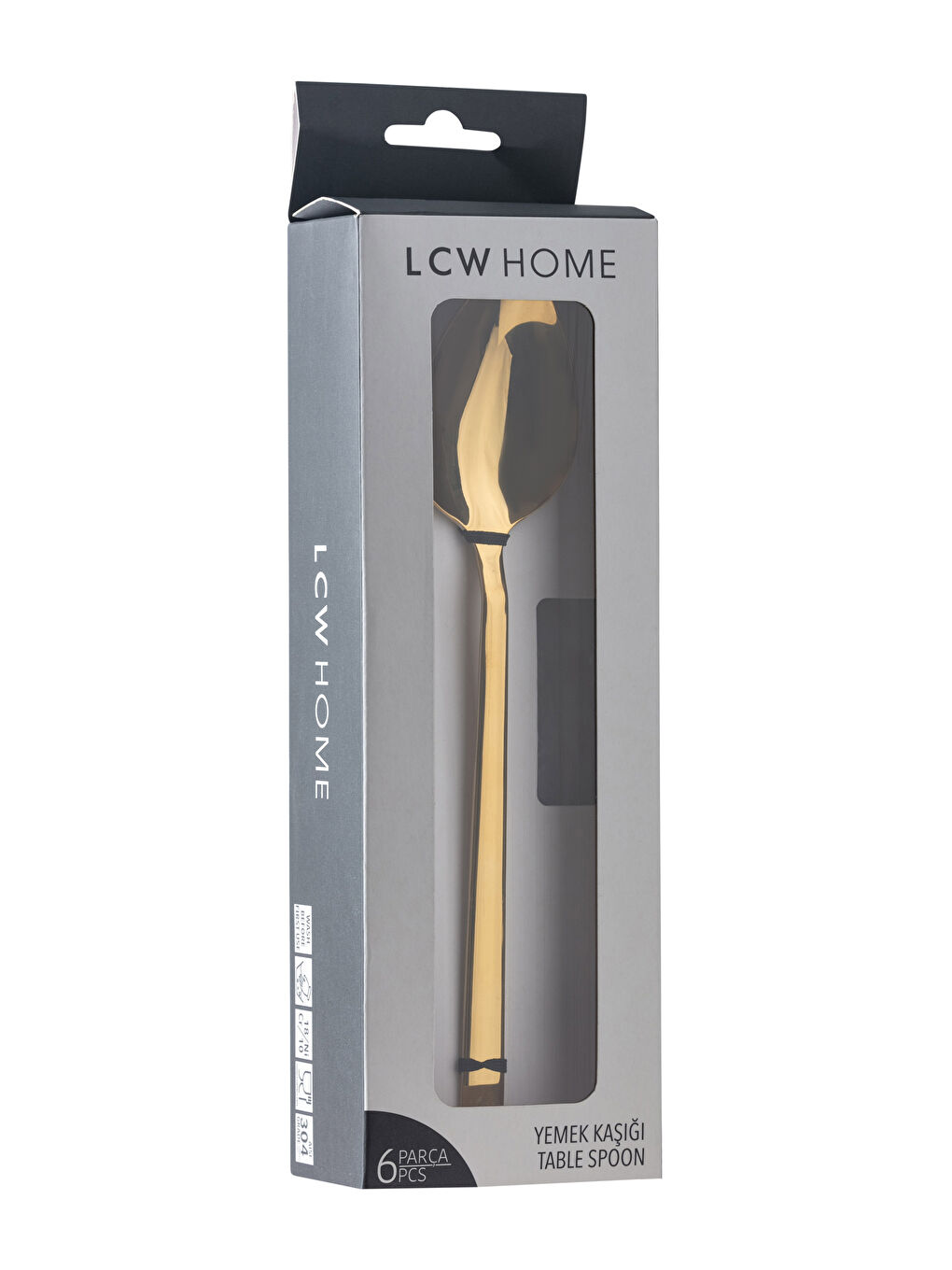 Sarı Çelik Yemek Kaşığı Seti 6'lı-2