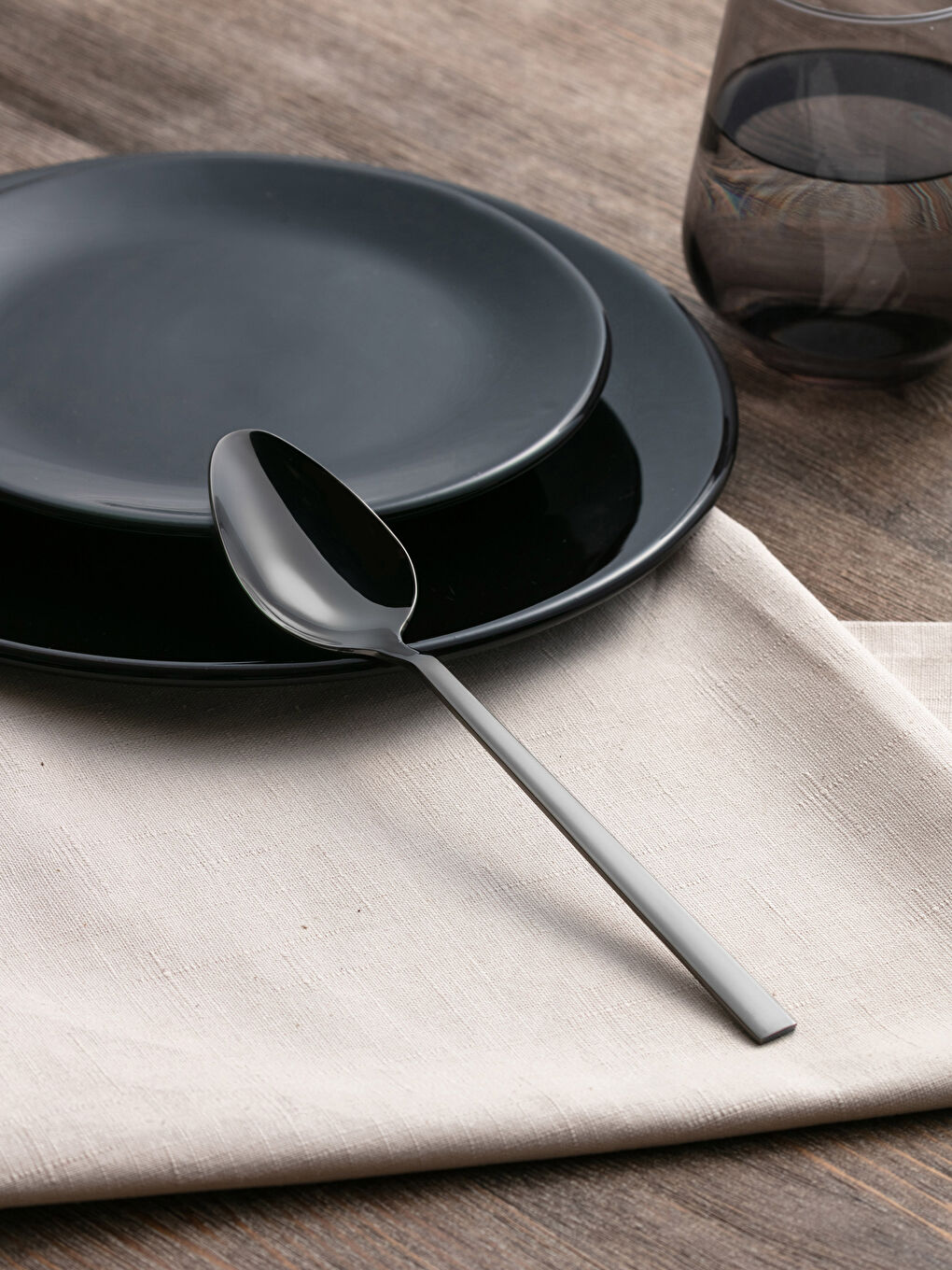 Siyah Çelik Yemek Kaşığı Seti 6'lı