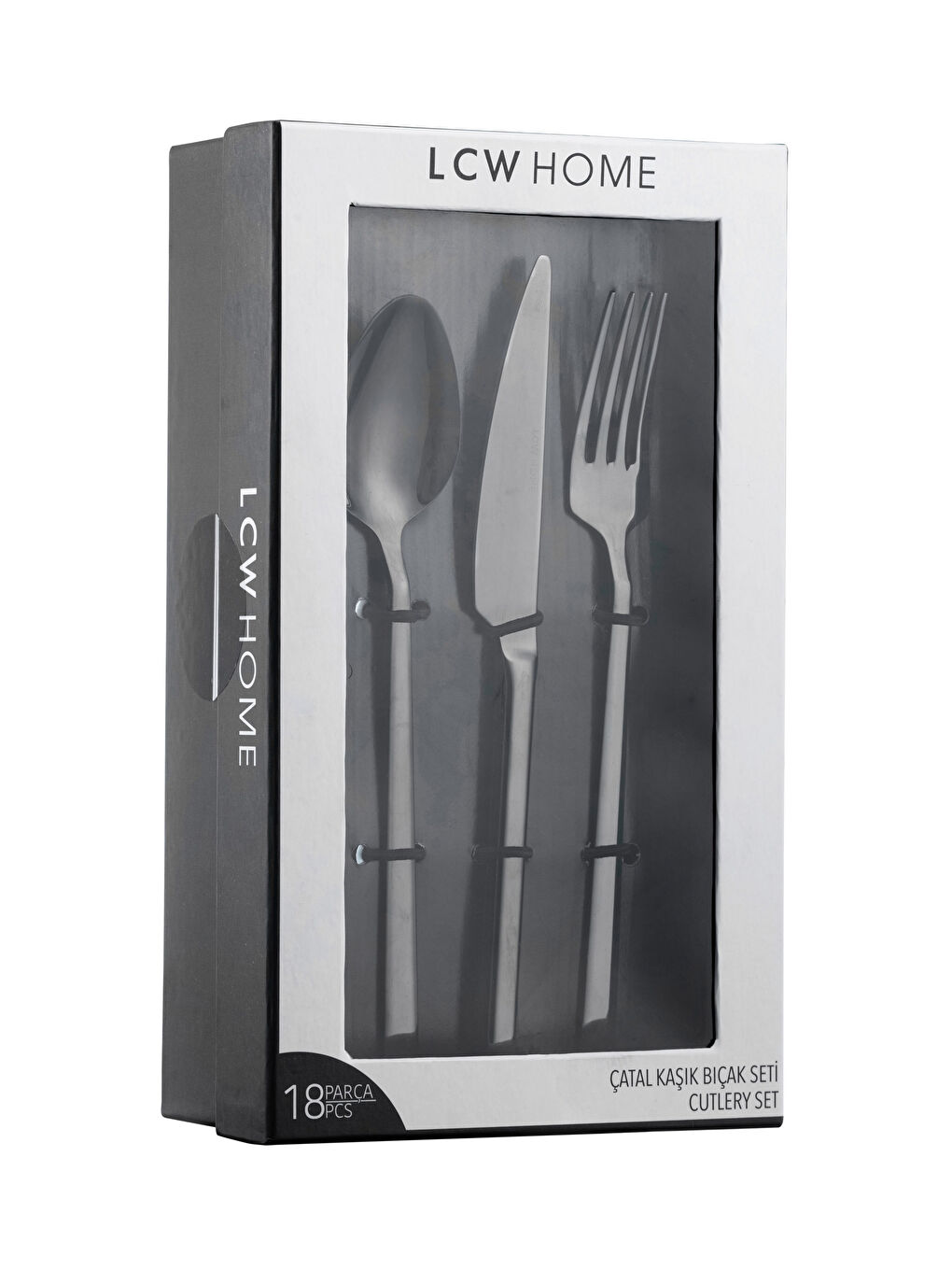 Siyah Çelik Çatal Kaşık Bıçak Seti 18'li-2
