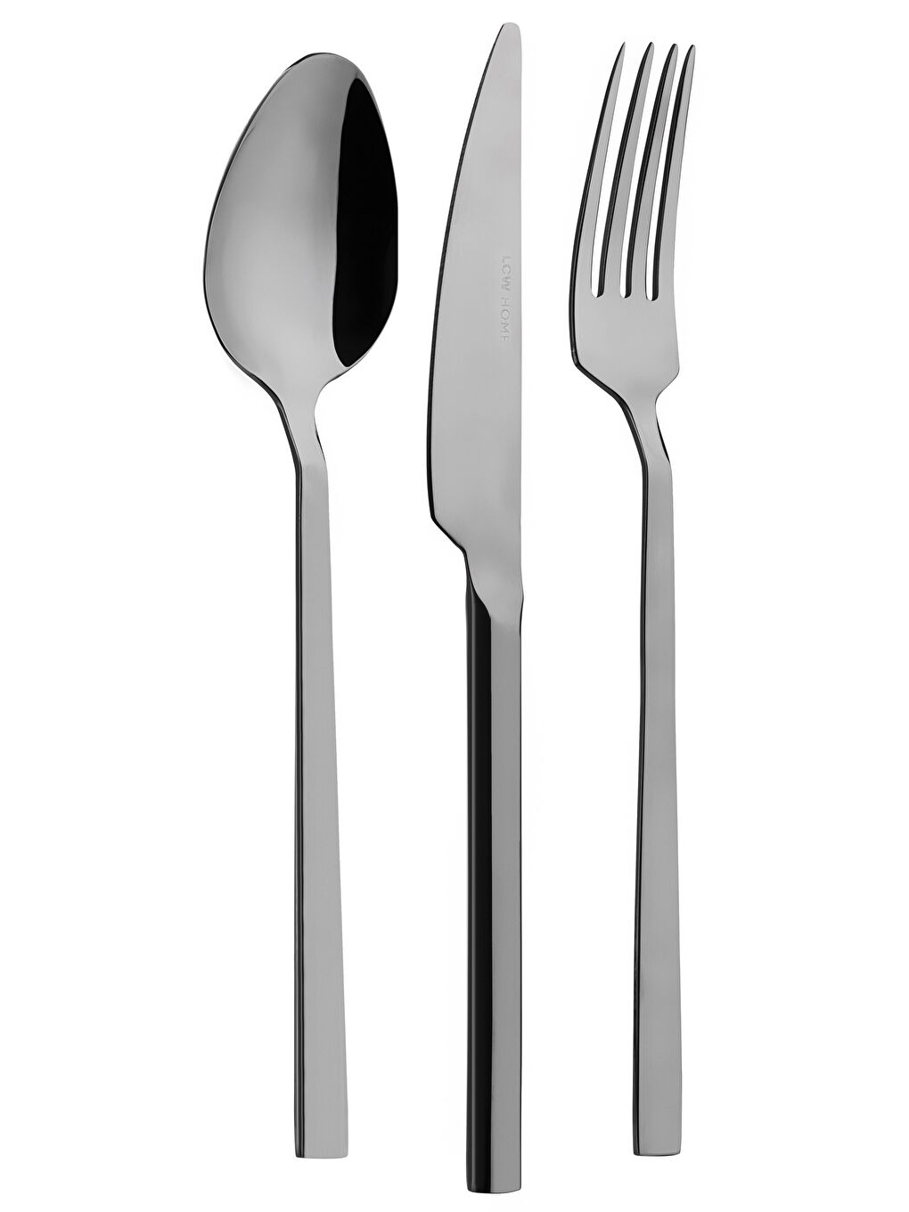 Siyah Çelik Çatal Kaşık Bıçak Seti 18'li-3