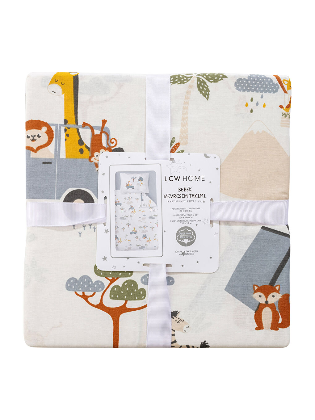 Karışık Desenli Pamuklu Bebek Nevresim Takımı-5