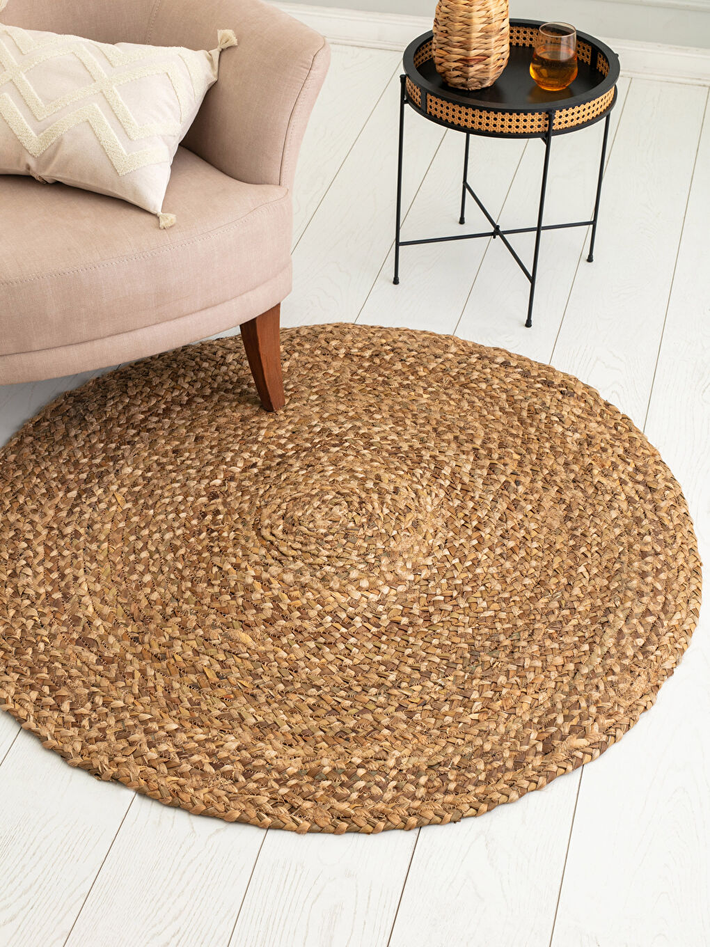 Carpetă Rotundă din Iută 120x120 Cm