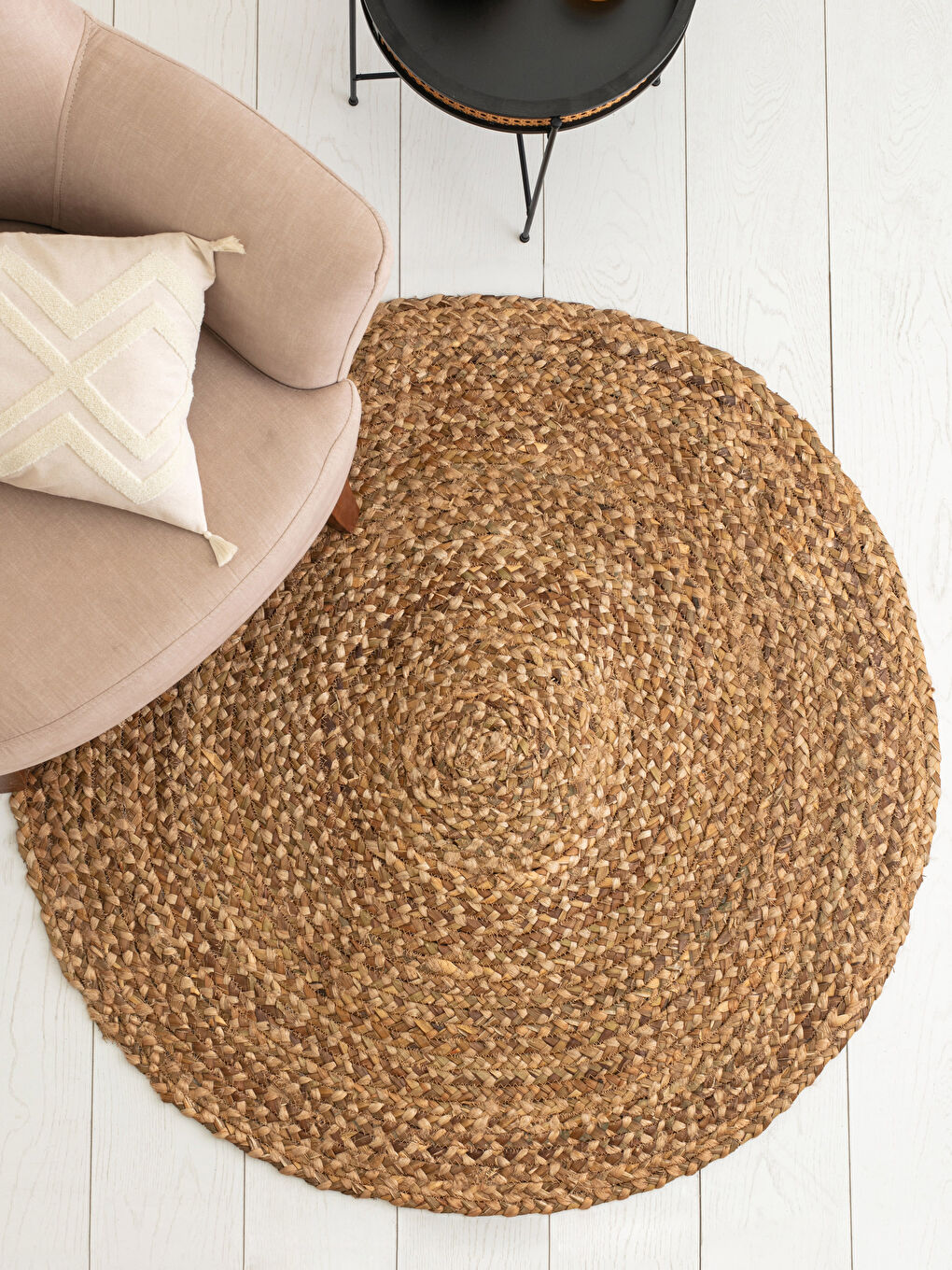 Carpetă Rotundă din Iută 120x120 Cm-1