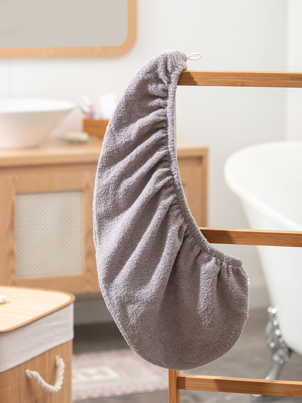 LCW HOME Gri Kadın Düz Saç Havlusu
